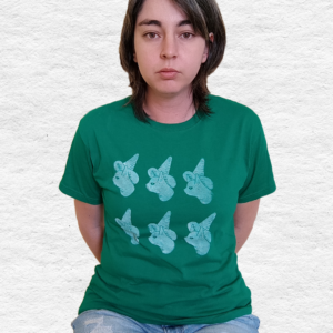 Camiseta verde Gato bruja